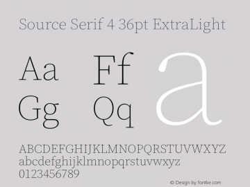 Source Serif 4 36pt ExtraLight Version 4.004;hotconv 1.0.116;makeotfexe 2.5.65601图片样张