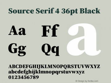 Source Serif 4 36pt Black Version 4.004;hotconv 1.0.116;makeotfexe 2.5.65601图片样张