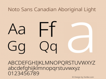 Noto Sans Canadian Aboriginal Light Version 2.002图片样张