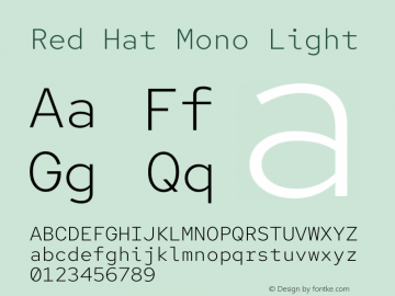 Red Hat Mono Light Version 1.023图片样张
