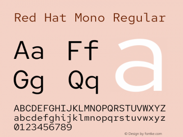 Red Hat Mono Regular Version 1.023图片样张