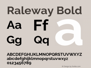 Raleway Bold Version 4.026图片样张