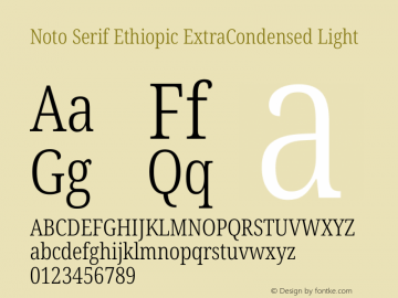 Noto Serif Ethiopic ExtraCondensed Light Version 2.102图片样张