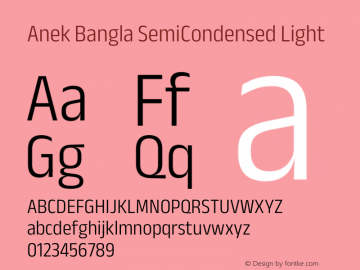 Anek Bangla SemiCondensed Light Version 1.003图片样张