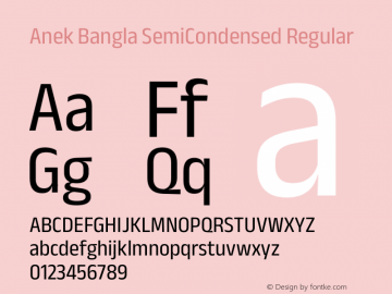 Anek Bangla SemiCondensed Regular Version 1.003图片样张