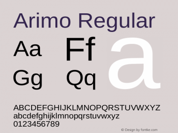 Arimo Regular Version 1.33图片样张