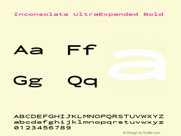 Inconsolata UltraExpanded Bold Version 3.001图片样张