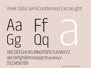 Anek Odia SemiCondensed ExtraLight Version 1.003图片样张