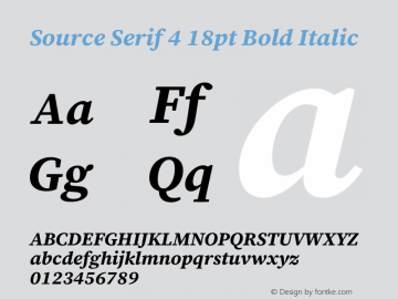 Source Serif 4 18pt Bold Italic Version 4.004;hotconv 1.0.116;makeotfexe 2.5.65601图片样张