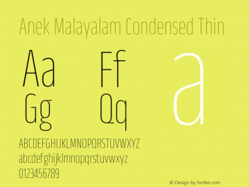 Anek Malayalam Condensed Thin Version 1.003图片样张