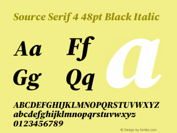 Source Serif 4 48pt Black Italic Version 4.004;hotconv 1.0.116;makeotfexe 2.5.65601图片样张