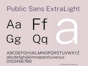 Public Sans ExtraLight Version 2.001图片样张