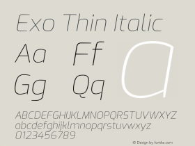 Exo Italic Version 2.001图片样张