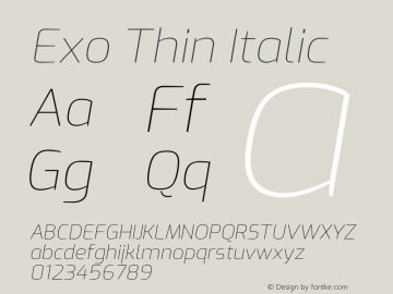 Exo Italic Version 2.001图片样张