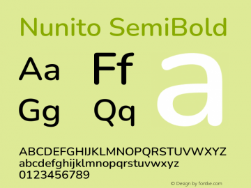Nunito SemiBold Version 3.602图片样张