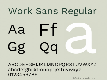 Work Sans Regular Version 2.012图片样张