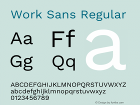 Work Sans Regular Version 2.012图片样张