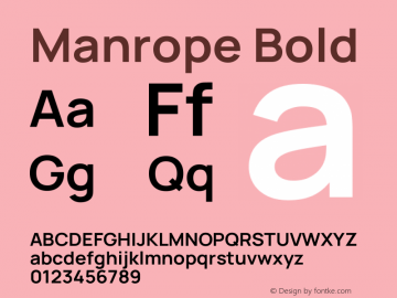Manrope Bold Version 4.504图片样张