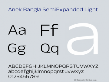 Anek Bangla SemiExpanded Light Version 1.003图片样张