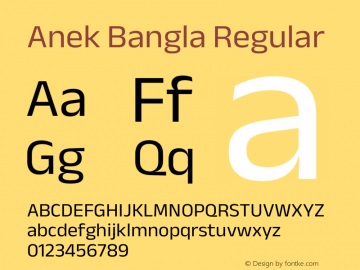 Anek Bangla Regular Version 1.003图片样张