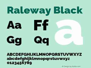 Raleway Black Version 4.026图片样张