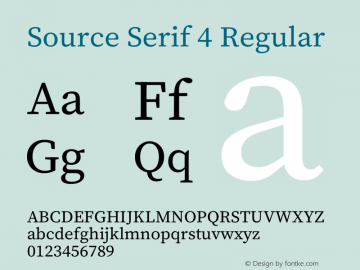Source Serif 4 Regular Version 4.004;hotconv 1.0.116;makeotfexe 2.5.65601图片样张