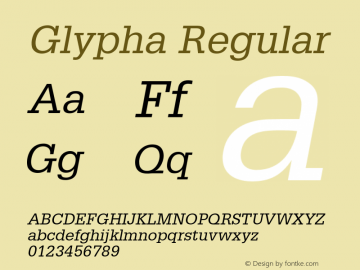 Glypha Regular 001.002 Font Sample