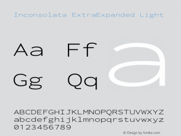 Inconsolata ExtraExpanded Light Version 3.001图片样张