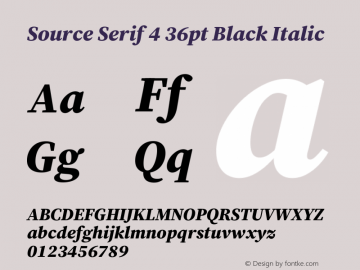 Source Serif 4 36pt Black Italic Version 4.004;hotconv 1.0.116;makeotfexe 2.5.65601图片样张