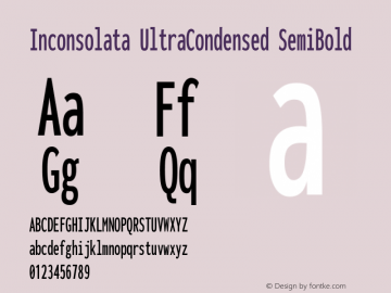 Inconsolata UltraCondensed SemiBold Version 3.001图片样张