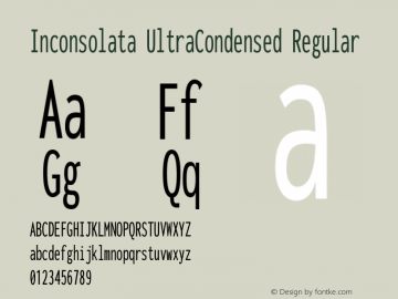 Inconsolata UltraCondensed Regular Version 3.001图片样张