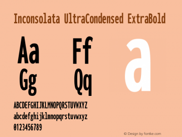 Inconsolata UltraCondensed ExtraBold Version 3.001图片样张