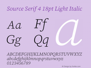 Source Serif 4 18pt Light Italic Version 4.004;hotconv 1.0.116;makeotfexe 2.5.65601图片样张