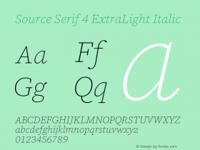 Source Serif 4 ExtraLight Italic Version 4.004;hotconv 1.0.116;makeotfexe 2.5.65601图片样张