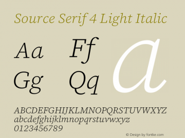 Source Serif 4 Light Italic Version 4.004;hotconv 1.0.116;makeotfexe 2.5.65601图片样张