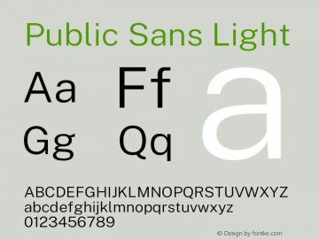 Public Sans Light Version 2.001图片样张