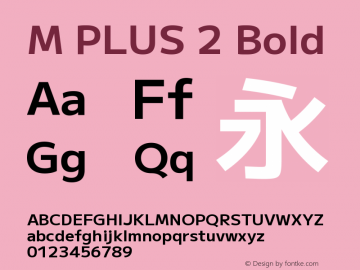 M PLUS 2 Bold Version 1.001图片样张