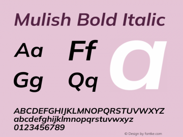 Mulish Bold Italic Version 3.603图片样张