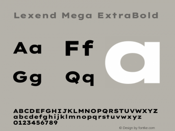Lexend Mega ExtraBold Version 1.007图片样张