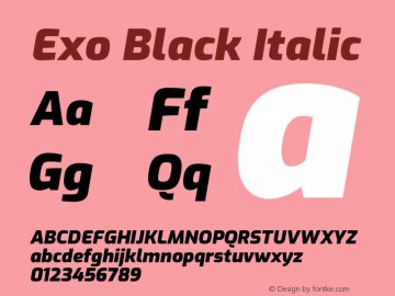 Exo Black Italic Version 2.001图片样张