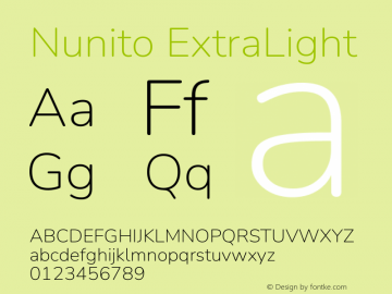 Nunito ExtraLight Version 3.602图片样张