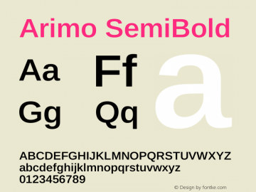 Arimo SemiBold Version 1.33图片样张