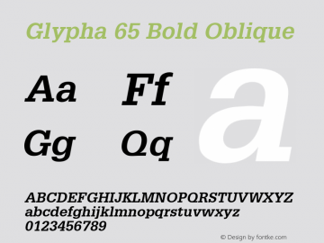Glypha 65 Bold Oblique 001.002图片样张