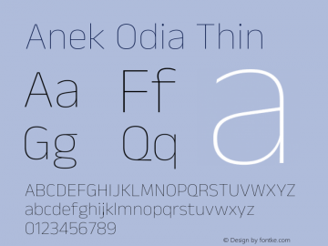 Anek Odia Thin Version 1.003图片样张
