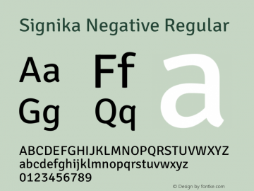 Signika Negative Regular Version 2.001图片样张