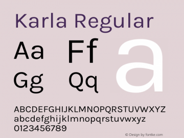 Karla Regular Version 2.004;gftools[0.9.33]图片样张
