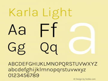 Karla Light Version 2.004;gftools[0.9.33]图片样张