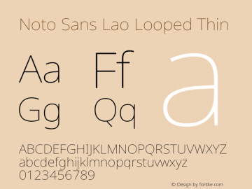 Noto Sans Lao Looped Thin Version 1.002图片样张