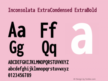 Inconsolata ExtraCondensed ExtraBold Version 3.001图片样张