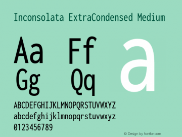 Inconsolata ExtraCondensed Medium Version 3.001图片样张